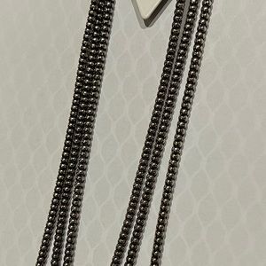 Silpada 925 Sterling Silver Triple 3 Strand Popcorn Necklace Toggle Clasp N1108